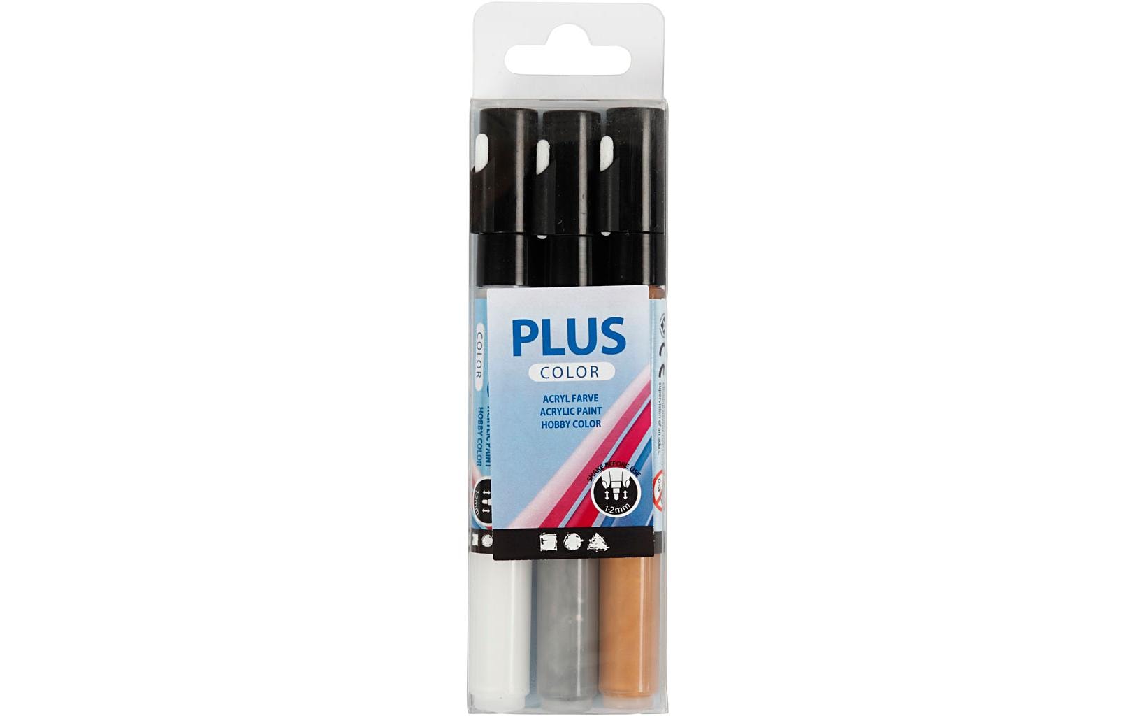 Acrylmarker Plus Color 1-2 mm 3er Set, Weiss/Silber/GoldAcrylstifte Set