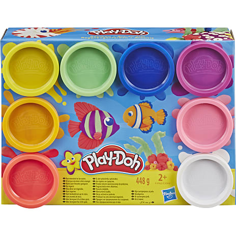Sæt med 8 bøtter Play-Doh-modellervoks i regnbuefarver