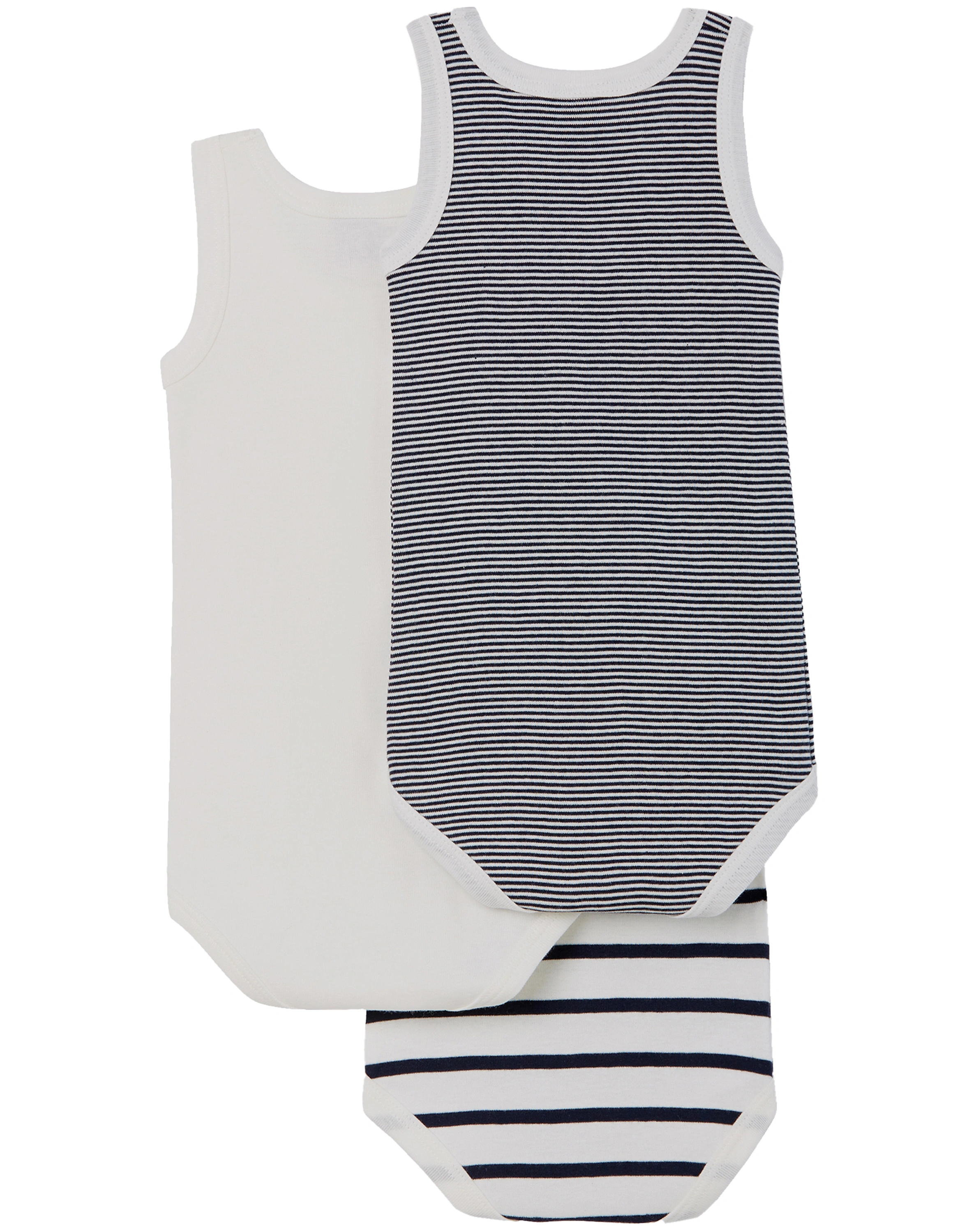 Trägerbody SM 3er-Pack gestreift in marshmallow/smoking
