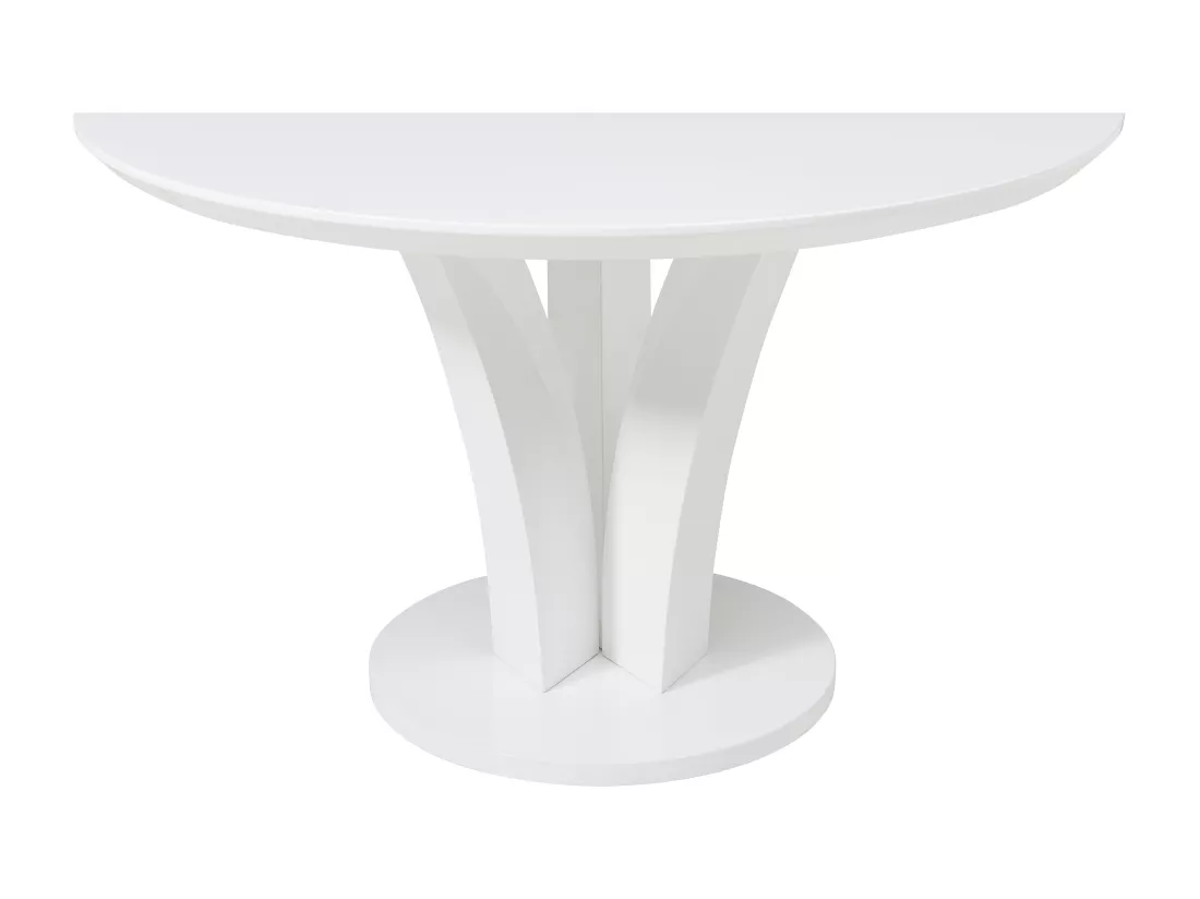 Table à manger ronde 4 personnes en MDF - Blanc laqué - VIALETA