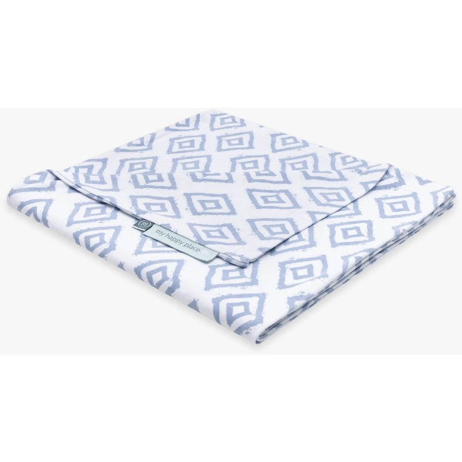 emma & noah Stillkissen Bezug Rauten Blau