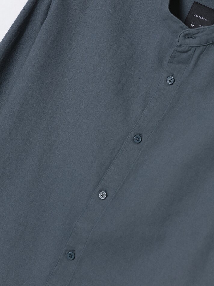 Camisa de algodão e linho - Verde Grama