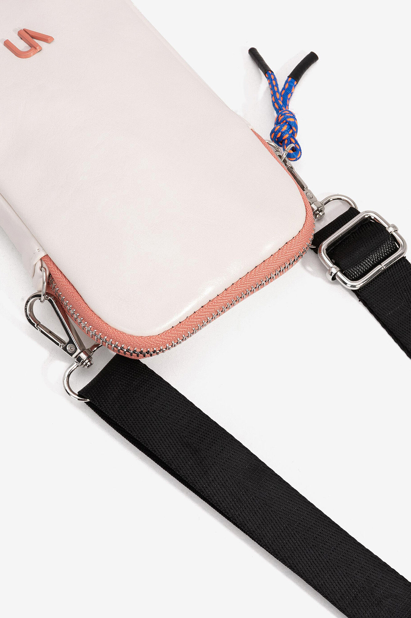 Bolsa de transporte com cordão contrastante - bege