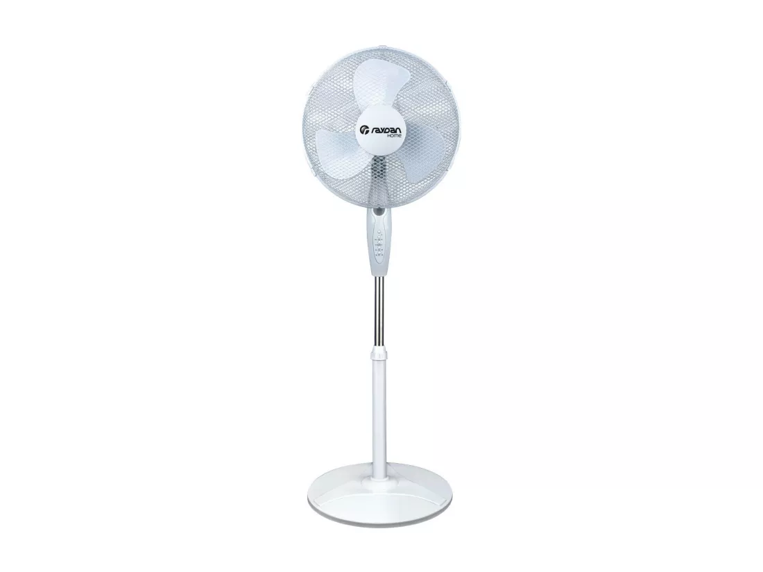 Ventilateur sur Pied Ø40cm 40W 3 Vitesses Neos Comfort Blanc avec Télécommande Thinia Home
