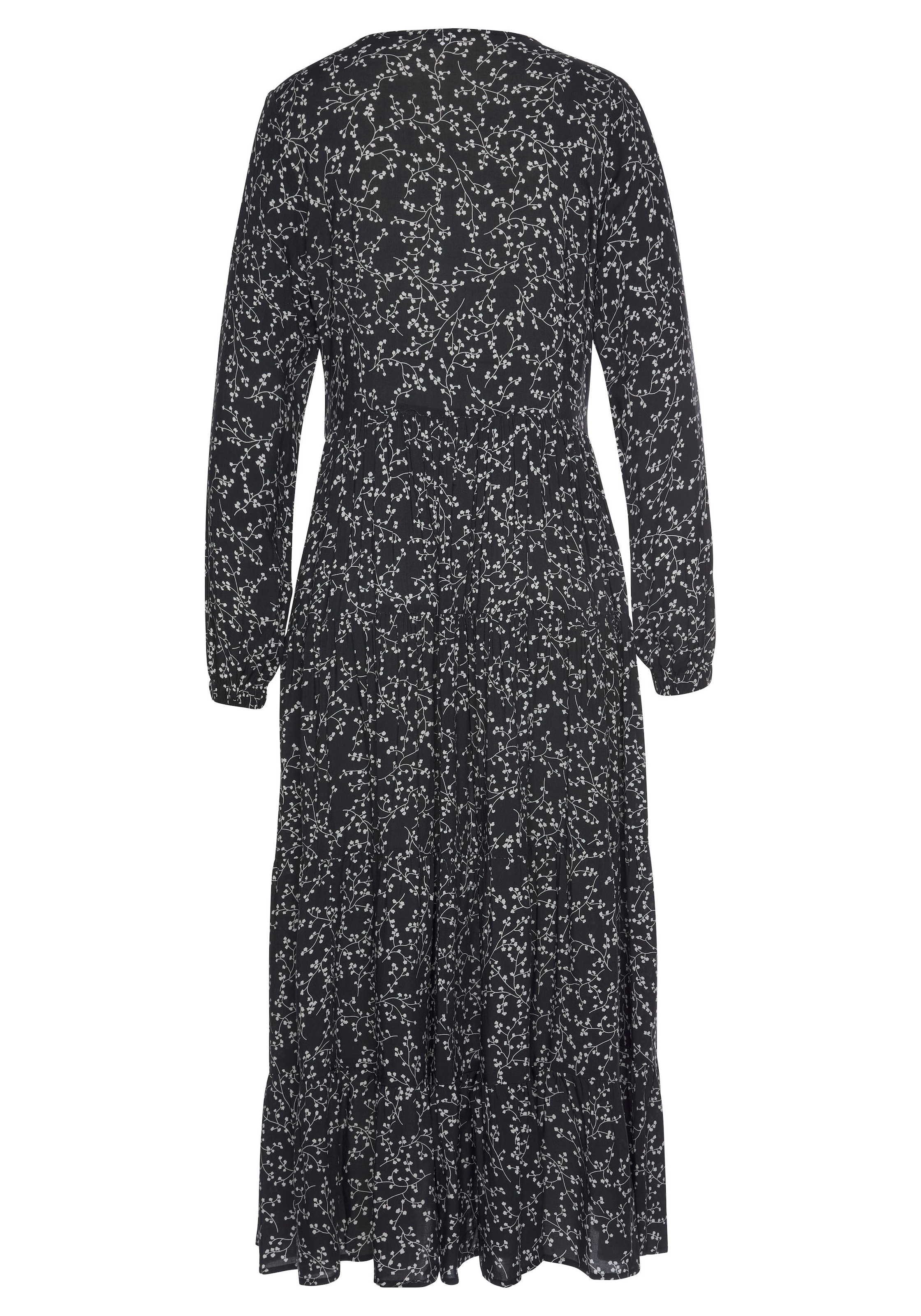 LASCANA Maxikleid mit Blumenprint und Volants, locker bequemer Look