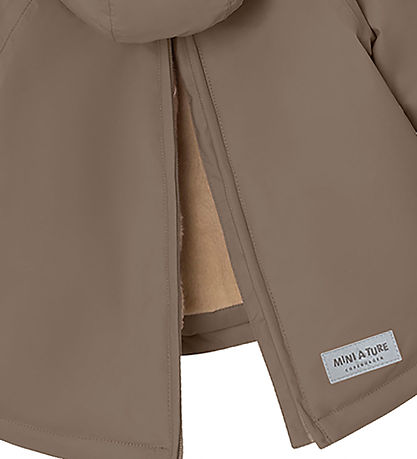 Mini A Ture Vinterjakke - Babywen Fleece - Morel Grey