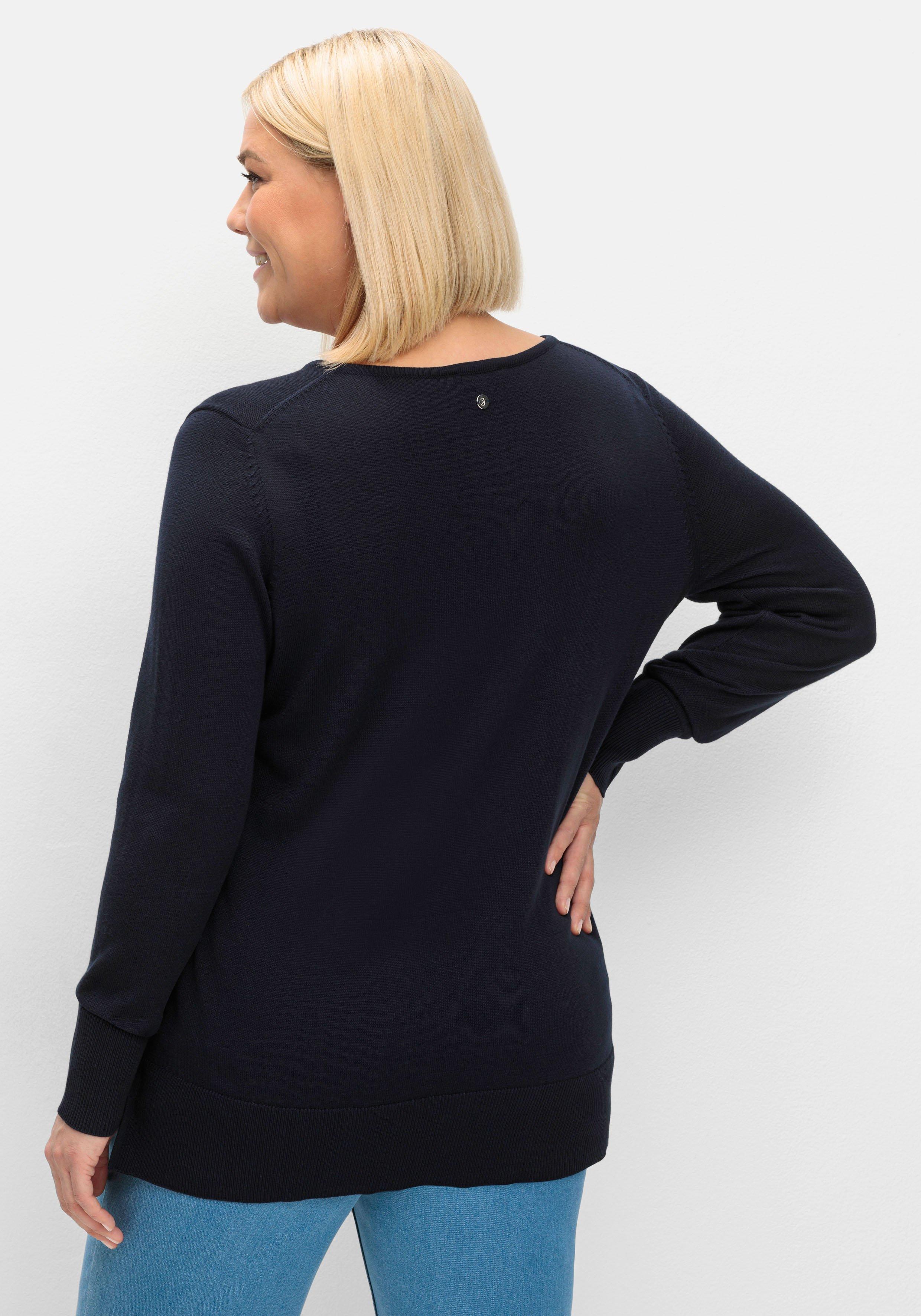 Pullover aus leichtem Strick, mit V-Ausschnitt
