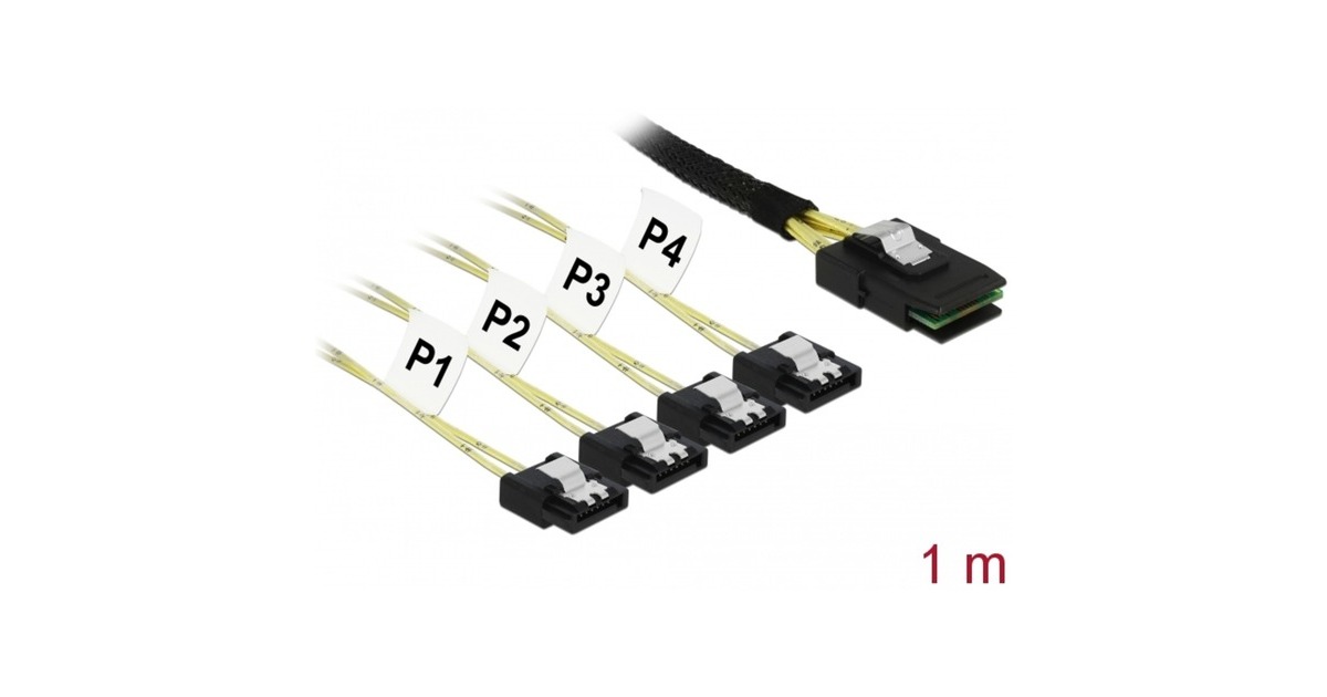 DeLOCKMini SAS SFF-8087 > 4x SATA 7-Pin adapter  (1 meter)