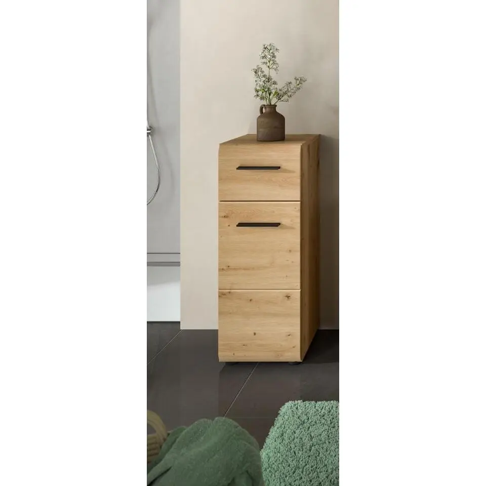 Hioshop Ice badkamerkast 1 deur- 1 lade eiken decor