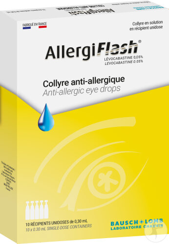 Chauvin AllergiFlash 0,05%, Gouttes Oculaires Anti-Allergique 10 Unidoses