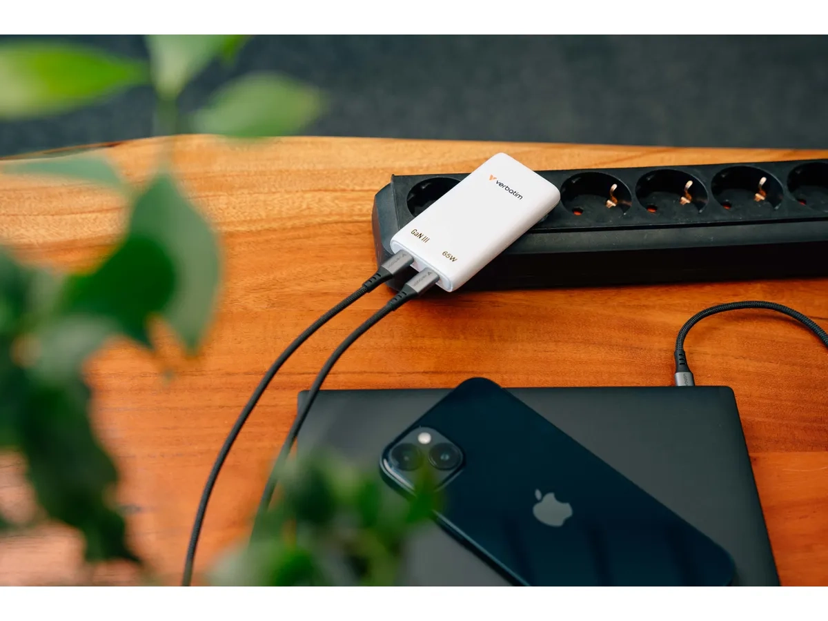 (65W) Fold n Go Dual USB C GaN Ladegerät Netzteil (32355) - Weiss