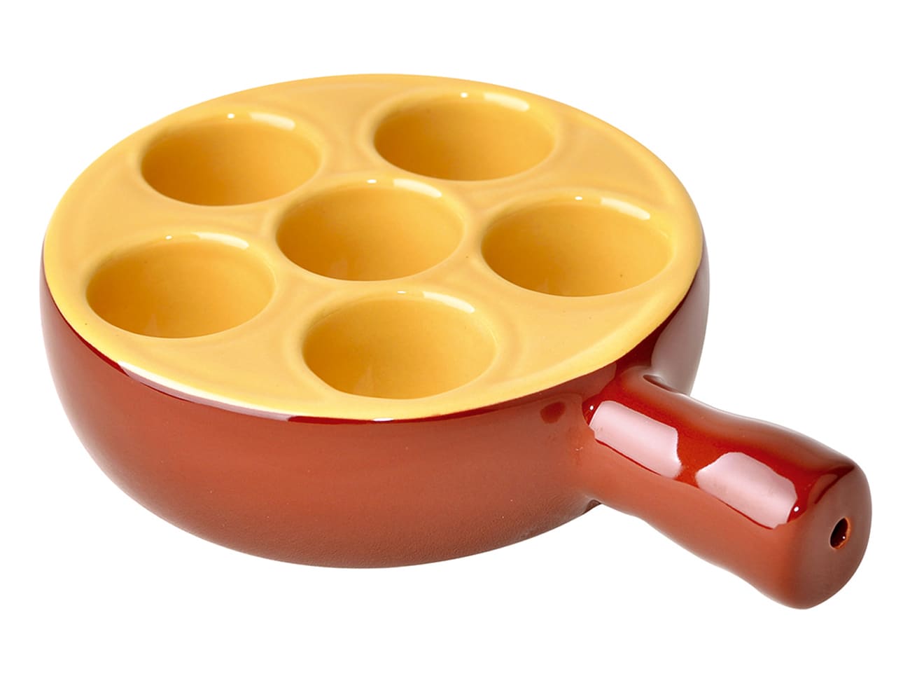 Poêlon à escargots - en porcelaine émaillée - 6 trous