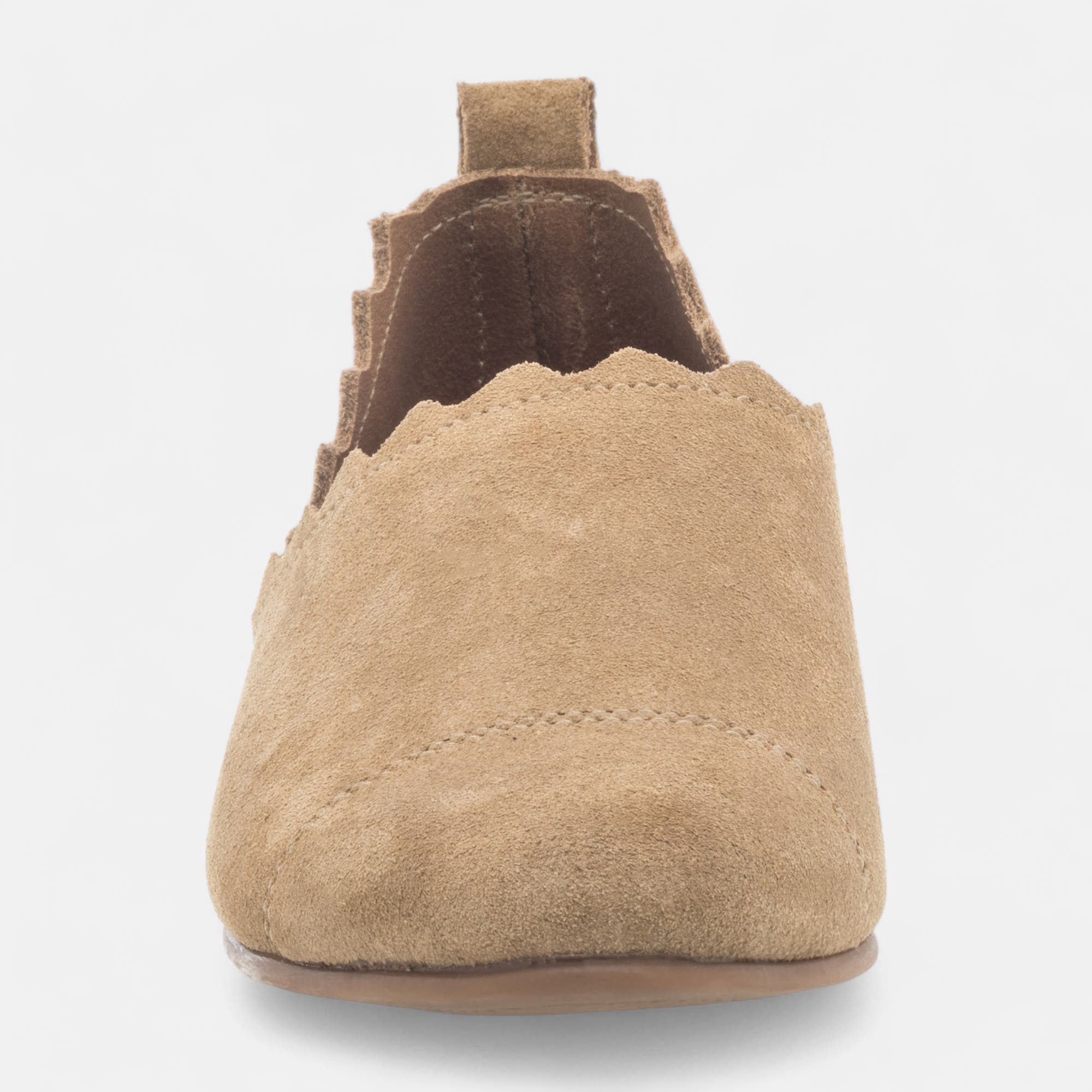 Ballerines Femme en cuir taupe