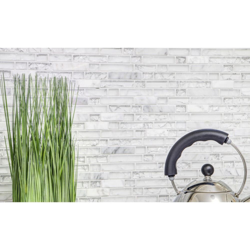 MOSAIKK INTERLOCK CRYSTAL/STONE MIX WHITE XIC V1311