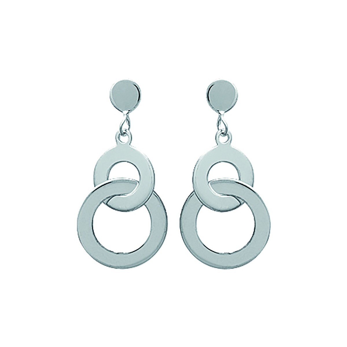 Boucles d'oreilles Brillaxis double anneaux argent