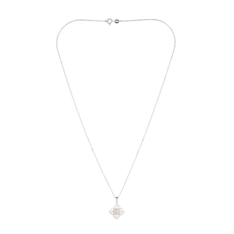 Pendentif Or Blanc et Diamant