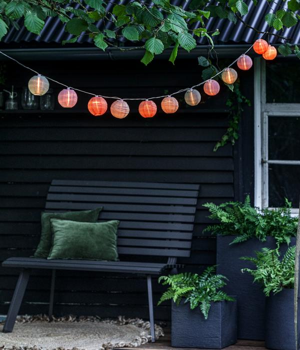 Dehner Solar-Lichterkette Lampion Bunt, ca.