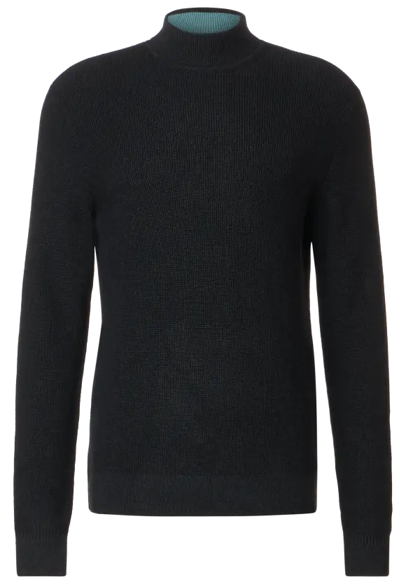 Wollmix Stehkragenpullover - anthra grey melange