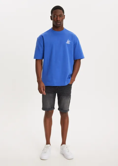 T-shirt met print local support blauw (BLW.K)