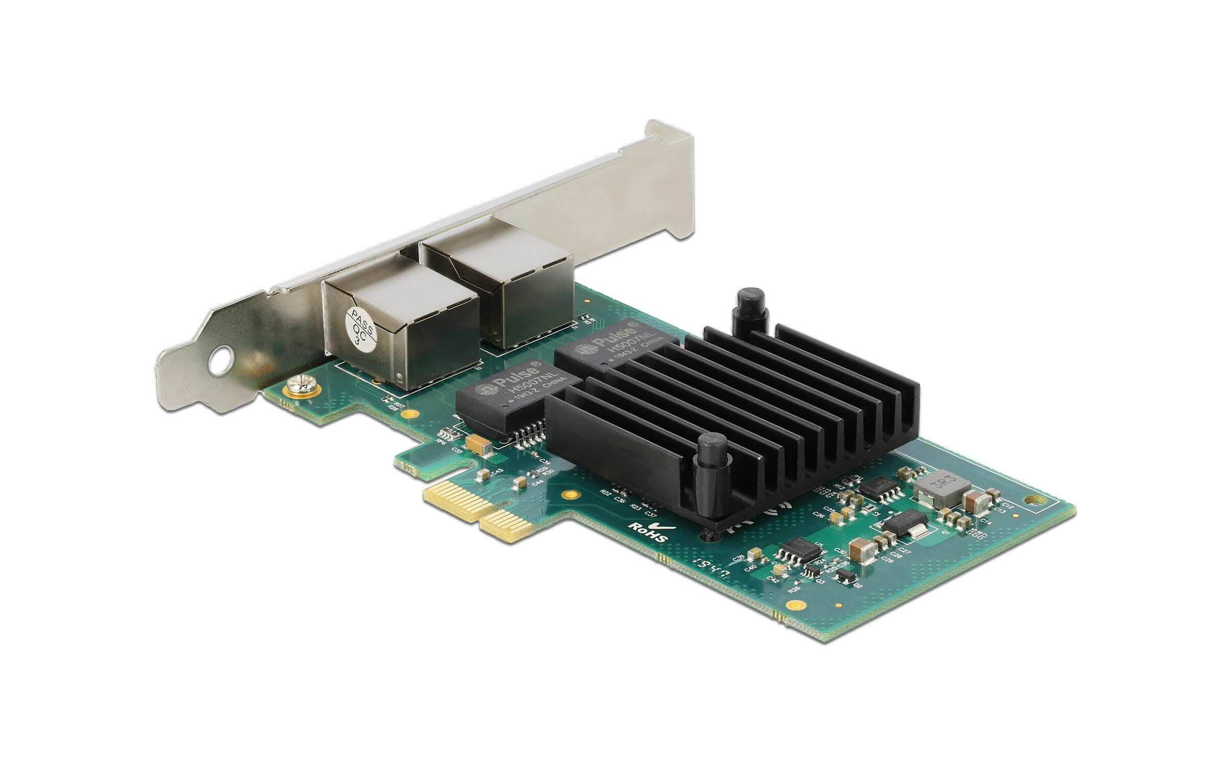 Netzwerkkarte 2x 1Gbps, i350 PCI-Express x1Delock PCI Express x1 Karte 2 x RJ45 Gigabit LAN i350