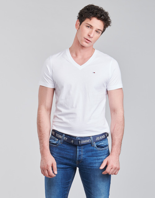 Tommy Jeans - TJM ORIGINAL JERSEY TEE V NECK - Blanc