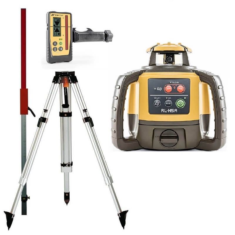 Topcon RL-H5A Bouwlaser compleet in koffer   mm ontvanger ( LS100D) met statief en baak