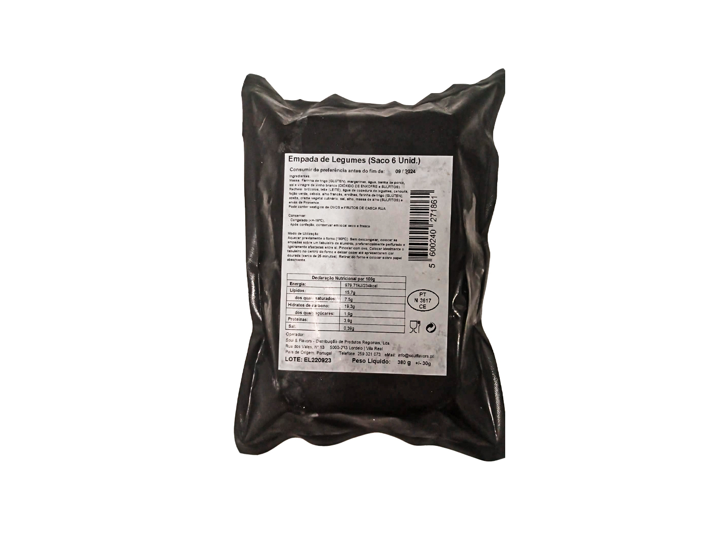 EMPADA SOUL&FLAVORS LEGUMES 480 G (6 UN)