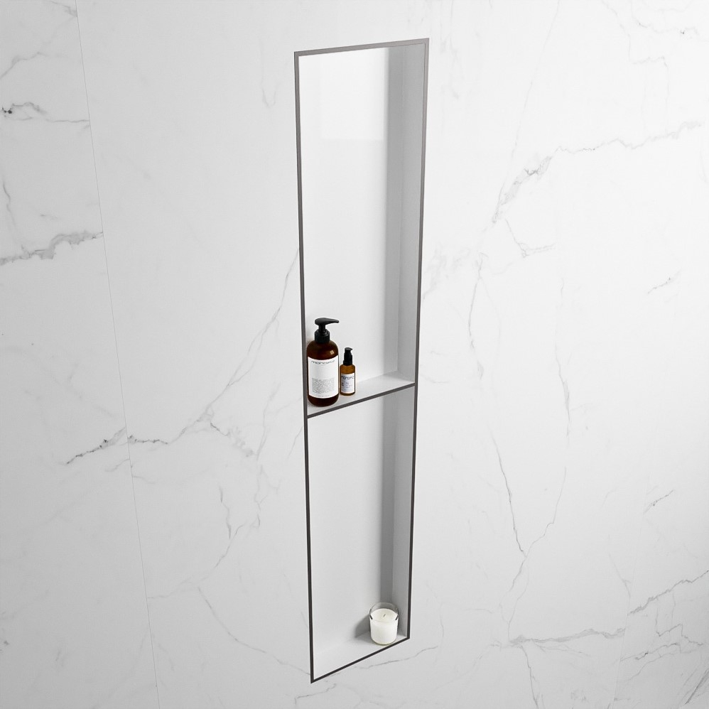Mondiaz Easy nis 90x30x8cm 2 vakken dark grey/talc
