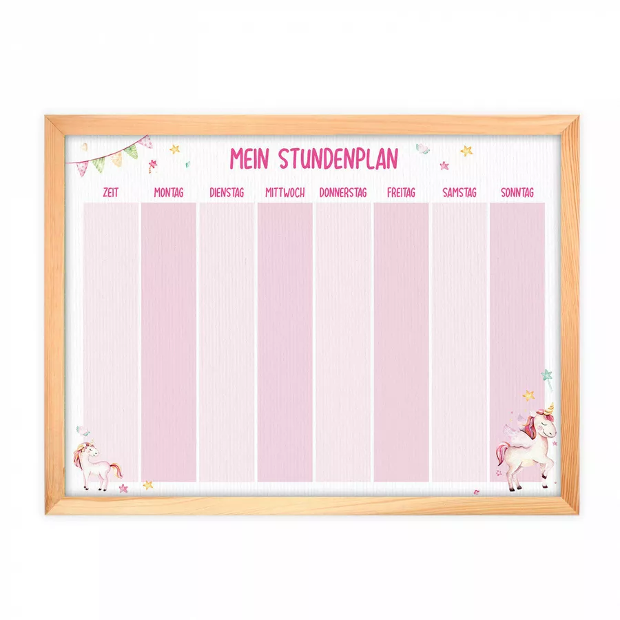 Nikima Stundenpläne magnetischer Stundenplan Einhorn rosa mit 90 Magneten rosa