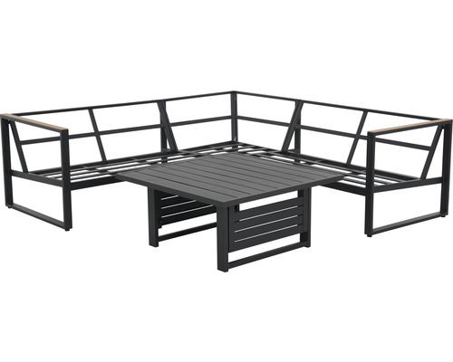 Garden Place Viven 4-zits loungeset inclusief in hoogte verstelbare tafel en kussens, antraciet aluminium