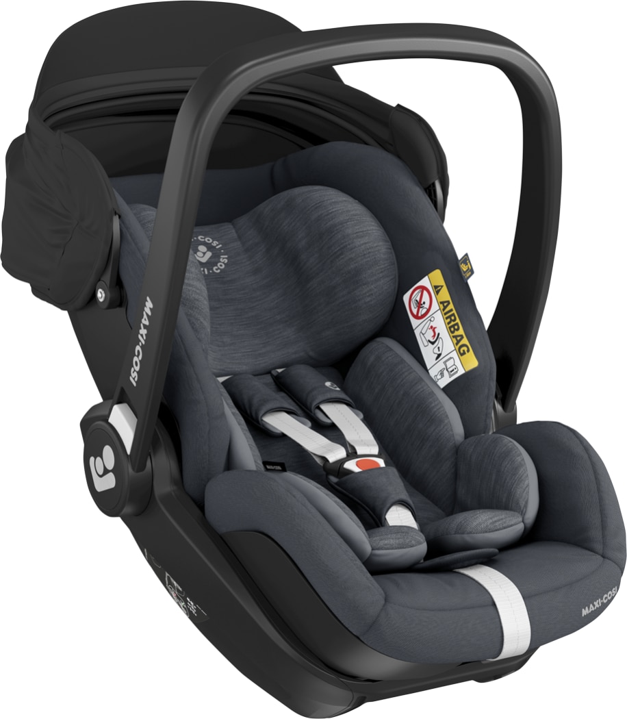 Marble 0 - 12 M  40 - 85 cm  0 - 13 kg    Fast vollständig flache Schlafposition |    Komfortable Einlage und Polsterung |    Kopfstütze und Gurt höhenverstellbar |    Extragroßer Sonnenschutz mit Sichtfenster |