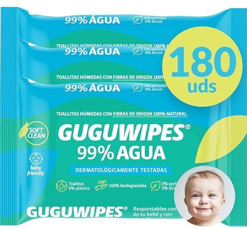 Guguwipes. Toallitas. 99 Agua 3X60 U
