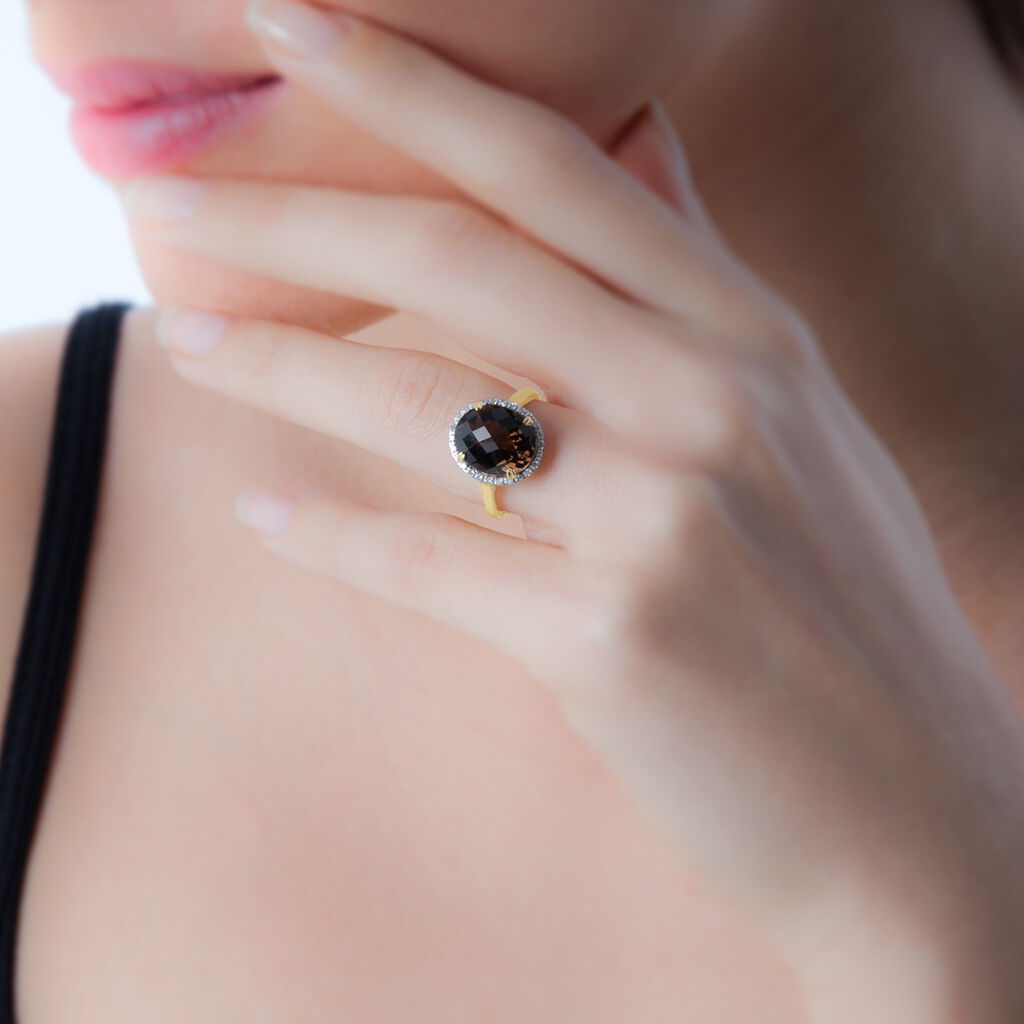 Bague Anna Or Blanc Citrine Et Diamant