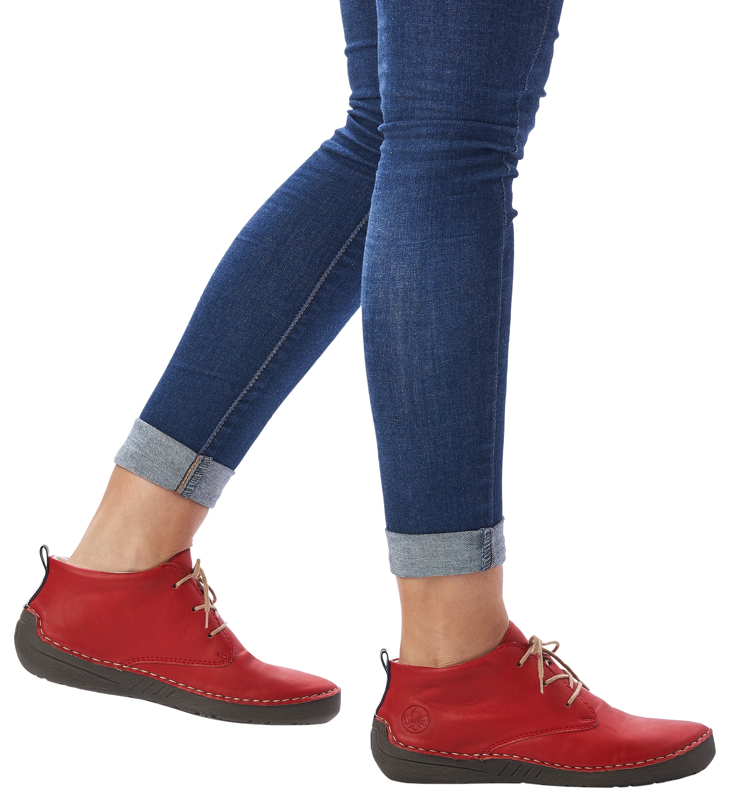 Rieker Schnürboots  , Stiefelette, Schnürstiefelette mit Rahmennaht