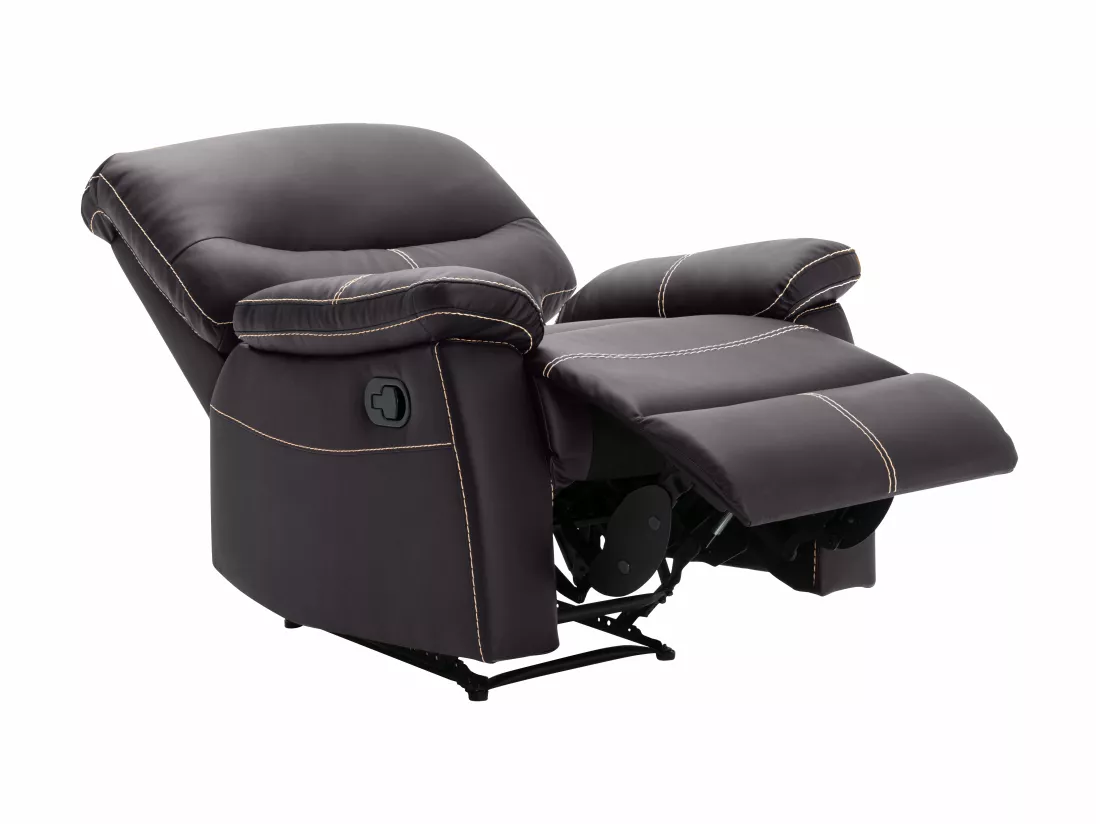 Canapé 3 places et un fauteuil relax en simili marron CANBY