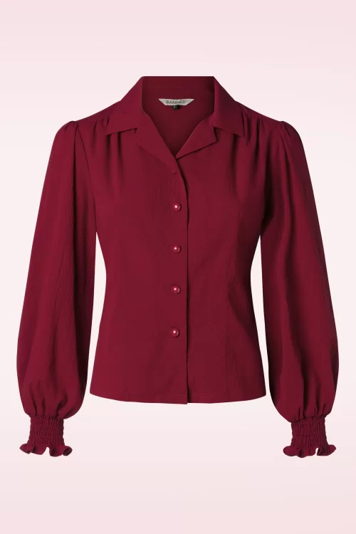 Banned Retro Bonnie blouse in dieprood