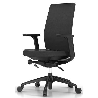 Fauteuil de bureau LEWIS - accoudoirs réglables - appui-tête en option - noir