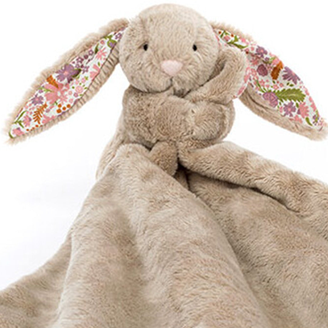 jellycat knuffeldoek blossom beige konijn - petal - 34 cm