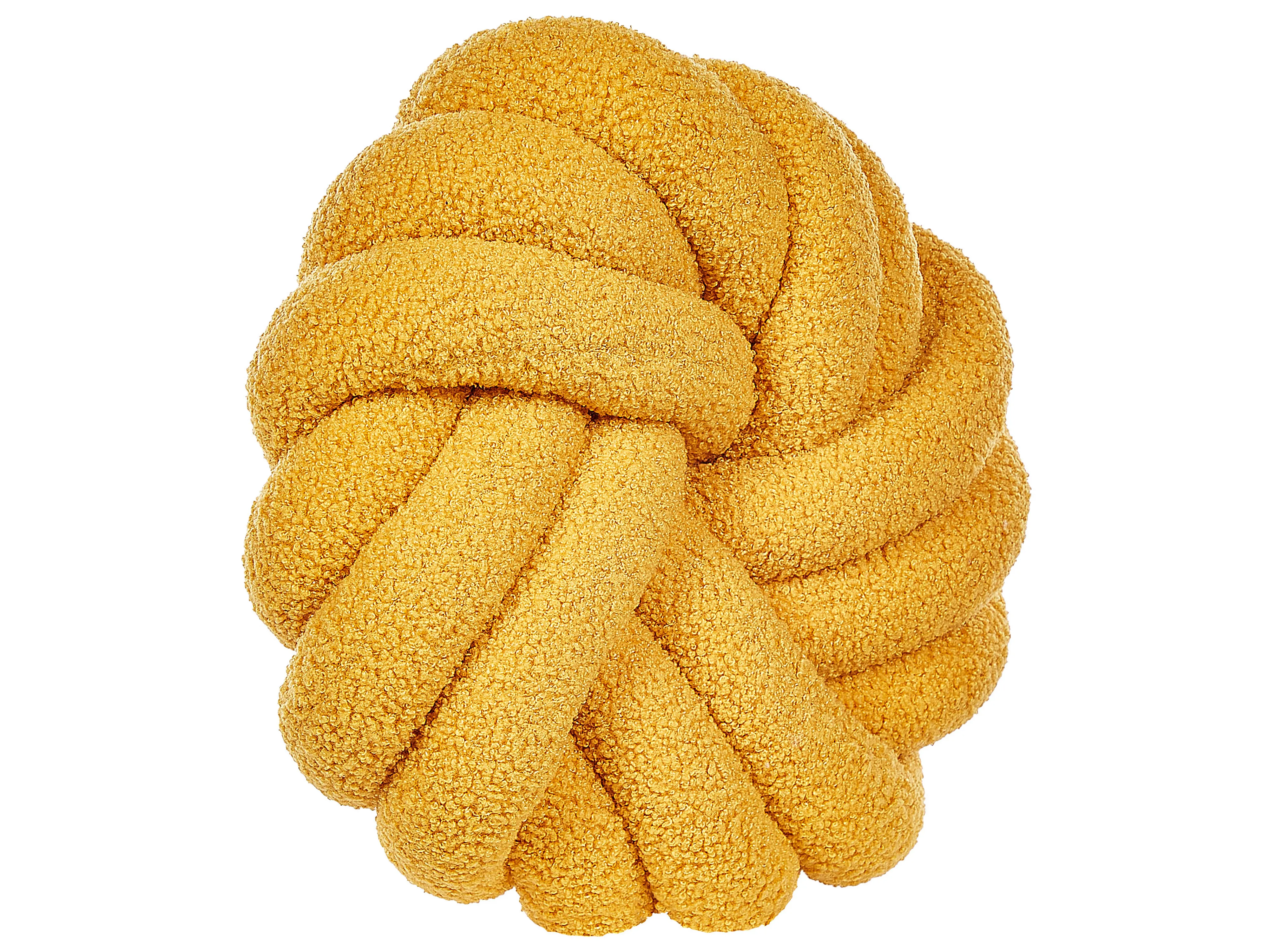 Sierkussen AKOLA Bouclé 31 x 31 cm Mosterdgeel effen