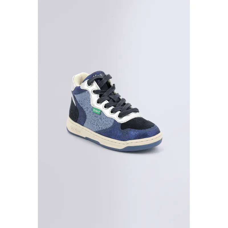 KICKLAX MARINE BLEU LEOPARD SNEAKERS HAUTES Cuir Fille