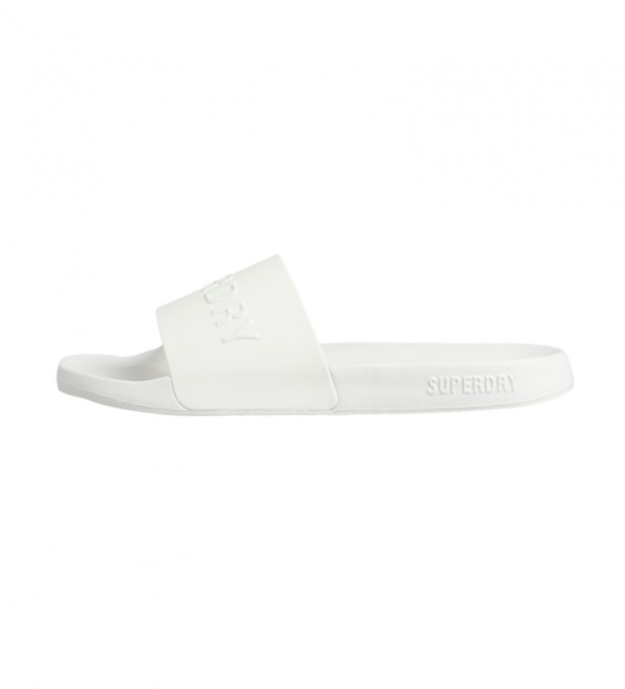 Chinelo de piscina Superdry Code com logo na cor branca.