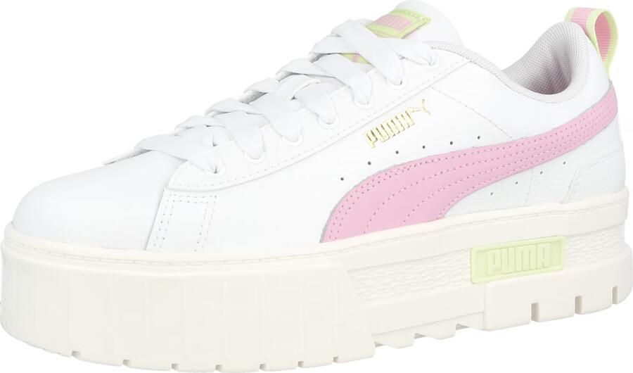 Puma Mayze leren sneakers Lth plateauzool wit roze