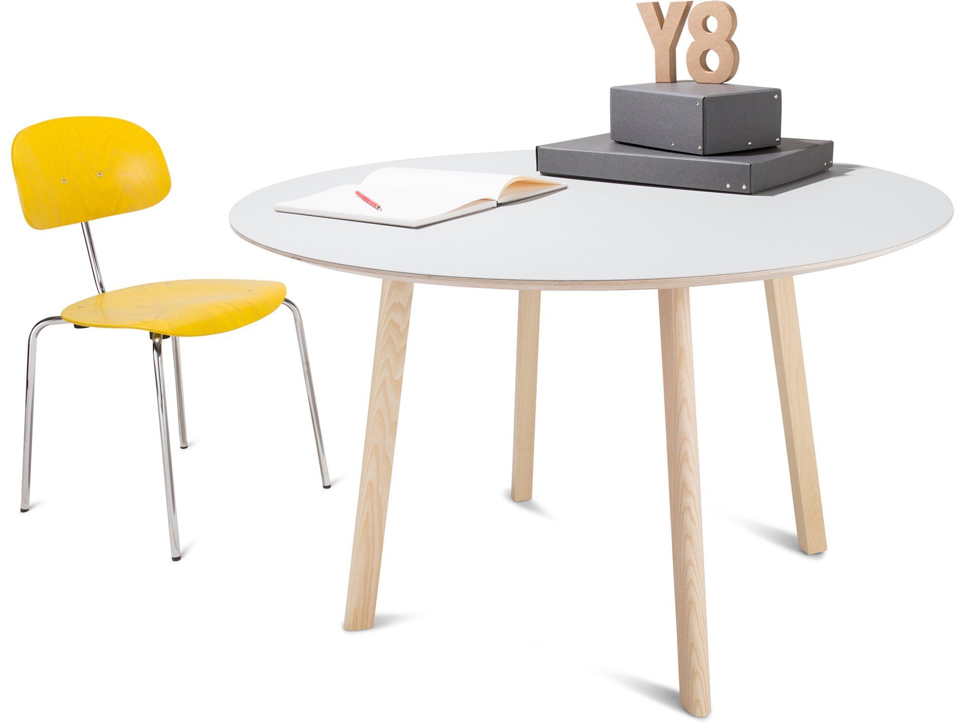 Modulor Tisch Y8 Holz Esche natur 10°