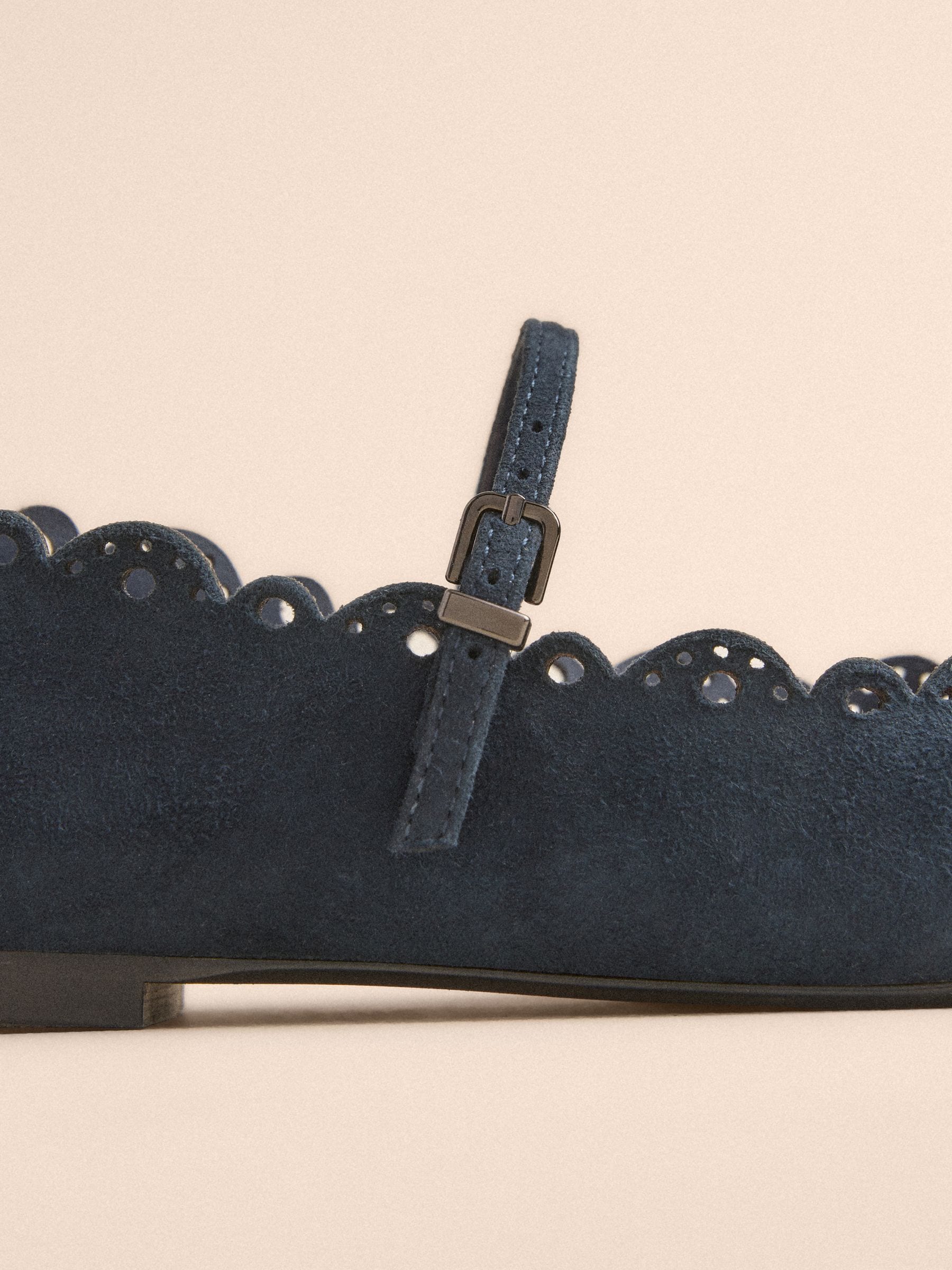 Marineblauw - Tabitha Simmons x Next Elfie Leather Scalloped Mary Jane Shoes