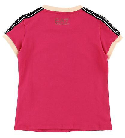 EA7 T-Shirt - Pink m. Print/Logo-Streifen