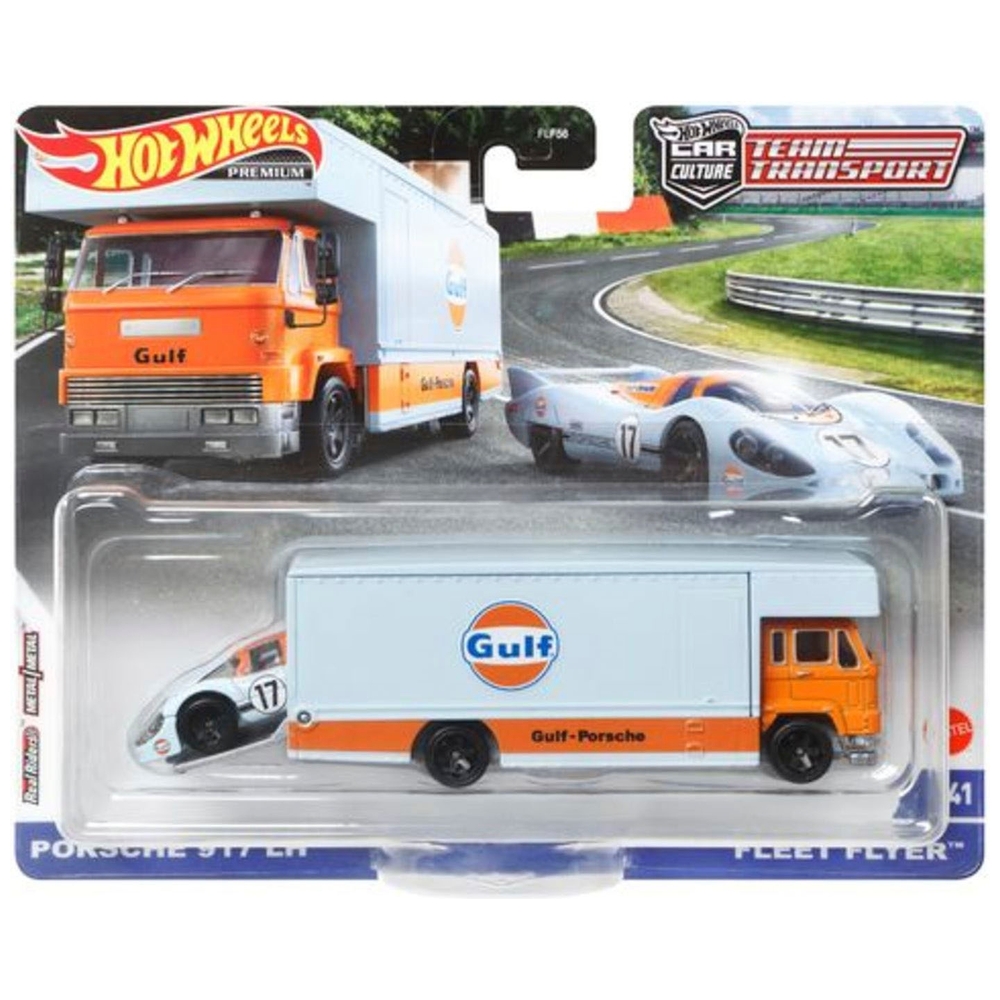 Hot Wheels Team Transport Porsche 917 LH Auto und Fleet Flyer Fahrzeug
