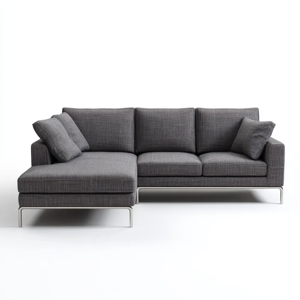 Modulares Ecksofa aus Stoff 200x140x85 cm – Dunkelgrau – Zeitgenössisches Design