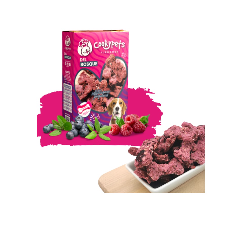 Biscoitos caseiros de frutas silvestres para cães. Receitas para fazer em casa. COOKYPETS
