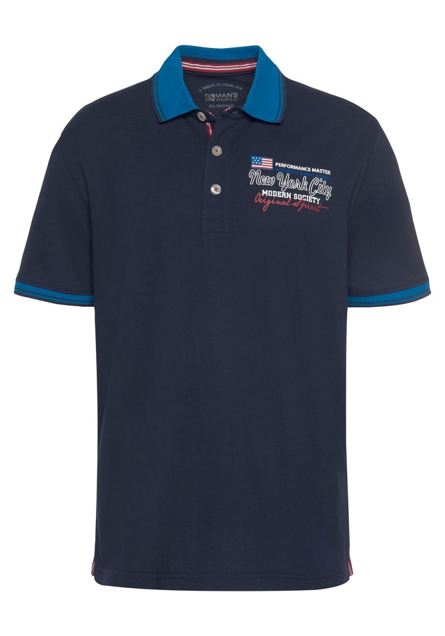 Man's World Poloshirt , Kurzarm,  lässige Passform,  bedruckt,  Polokragen