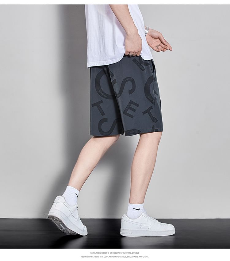 Wewewow - Shorts met elastische taille en letters